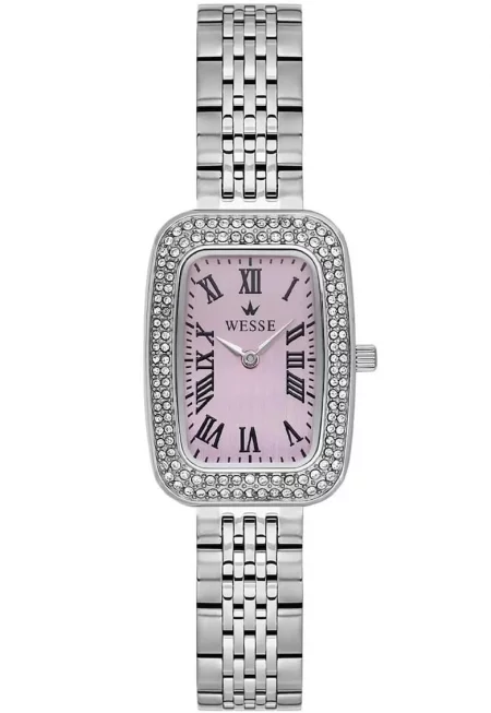 Дамски часовник  модел със стоманена каишка - сребрист - Silver