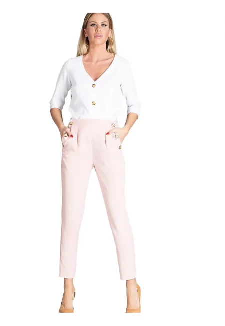 Дамски панталон -  Розов - Полиестер