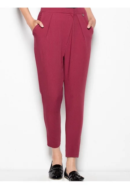 Дамски панталони  стеснени - удобни - червени - полиестер