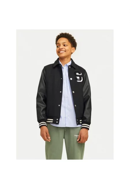 Детско бомбър яке Jack&Jones Carter 12261333 Черно - стандартна кройка - полиестер