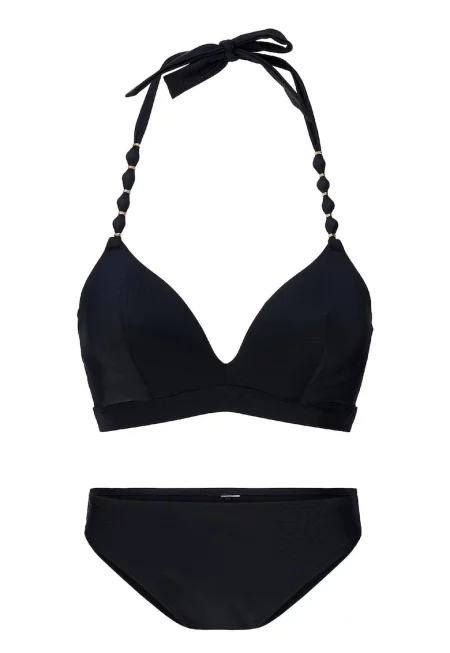Едноцветен бански от 2 части - Черен