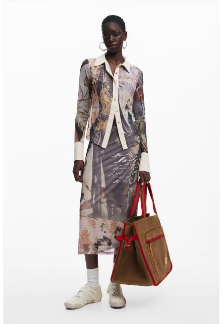 Ефирна риза с принт