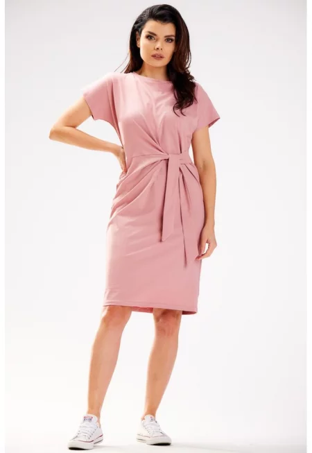 Ежедневна памучна рокля с предно закопчаване