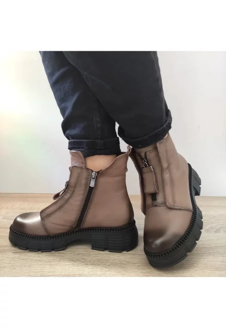 Ежедневни дамски ботуши  5789 Сив - Сиво-бежов