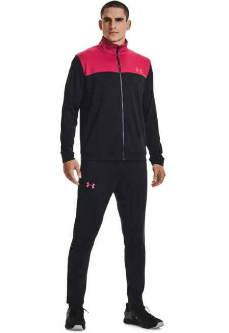 Фитнес екип Emea с контрастен панел - Черен/Яркорозово