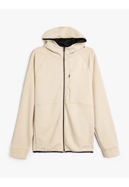 Голямо худи с цип - Бежов