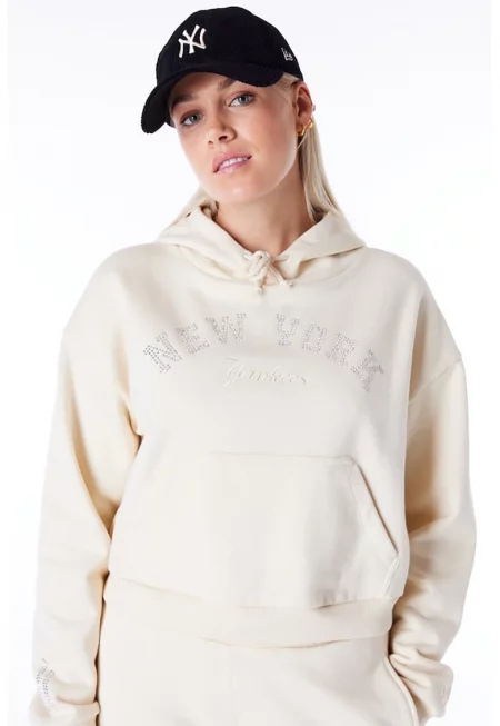 Худи New York Yankees с джоб кенгуру - Крем