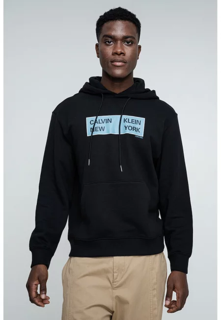 Худи от памук с лого - Черен