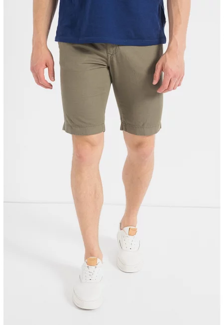 Къс панталон с лен - Маслинено зелено