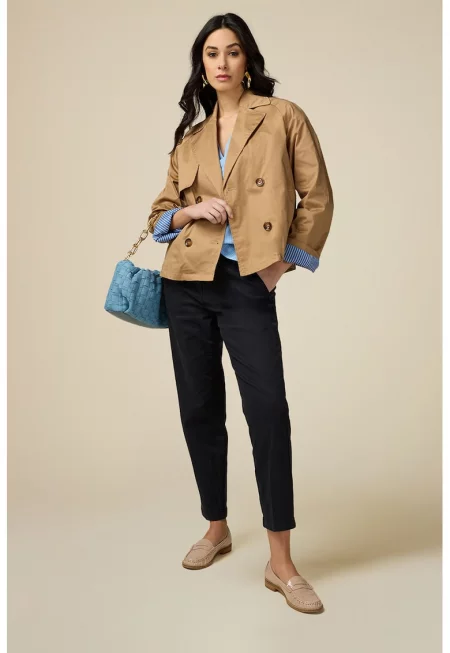 Къс тренч с ръкави реглан