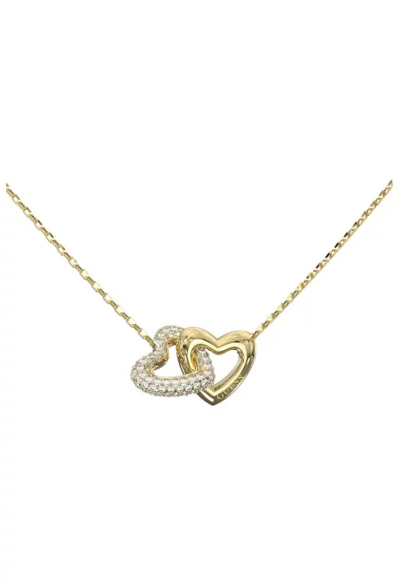 Колие Heart Links от неръждаема стомана с кристали