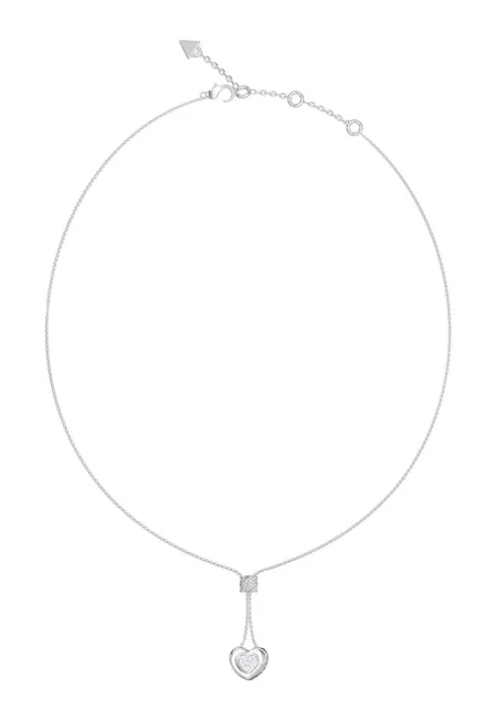 Колие със сърцевидна висулка - Сребрист