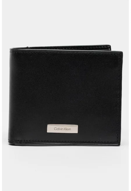 Кожен портфейл с лого - Черен