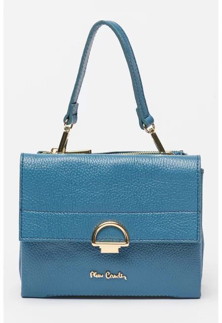 Кожена чанта за рамо - Тъмносин