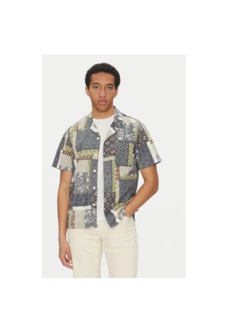 Мъжка риза  размер S - 72625-0110 - памук/тенсел - многоцветна