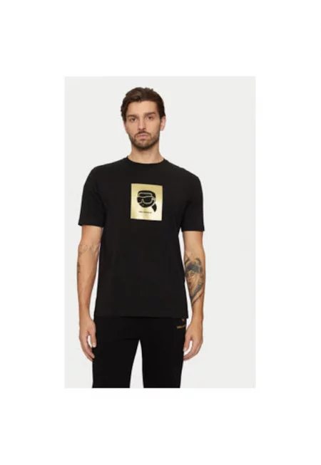 Мъжка тениска -  304612503 - Памук - Черен