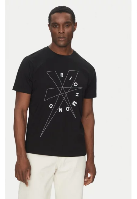 Мъжка тениска -  305347862 - Памук - Черен - Черен