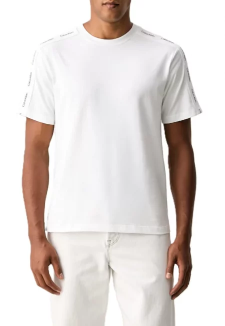 Мъжка тениска -  Ss 20S Clsc Logo Tape Tee - Памук - Бяла - Бял