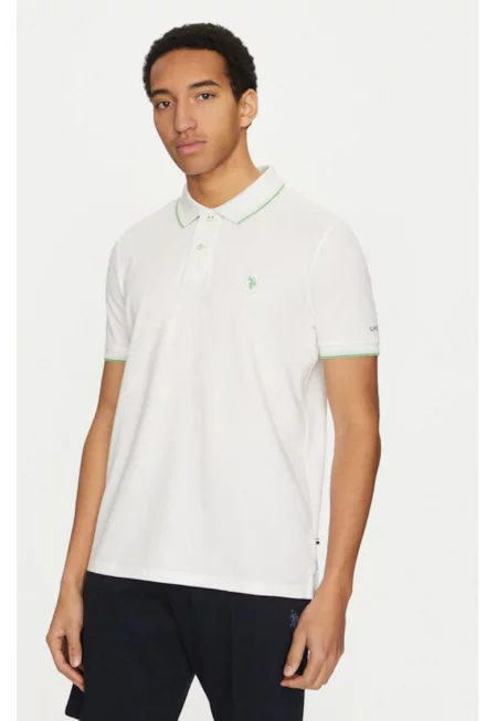 Мъжка тениска - US Polo Assn. - 305230331 - Органичен памук - Бяла