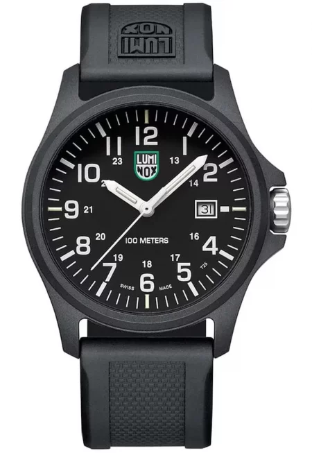 Мъжки часовник  Carbonox 2400 - водоустойчив 100м - карбонов корпус - каучукова каишка - черен