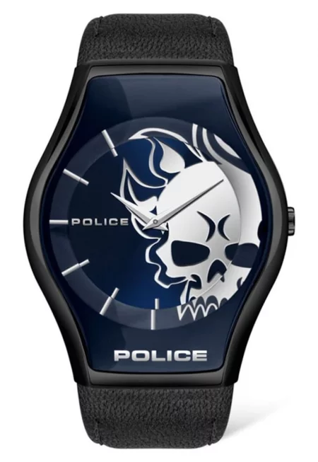 Мъжки часовник  PEWJA2002302 - Кварцов механизъм - Стомана/Естествена кожа - Черен - 45мм