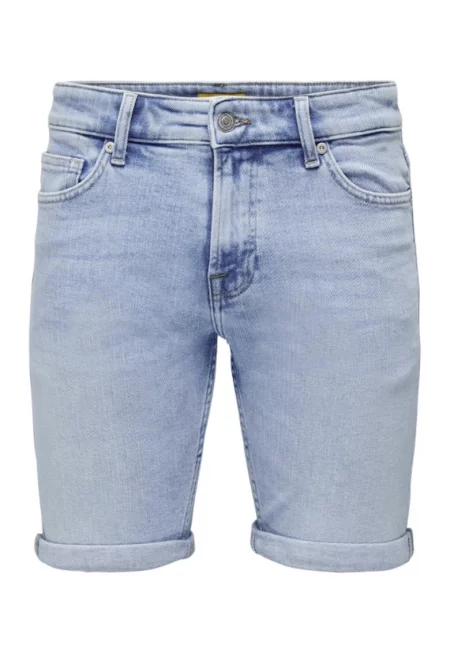 Мъжки дънкови шорти -  301847403 - Памук - Син