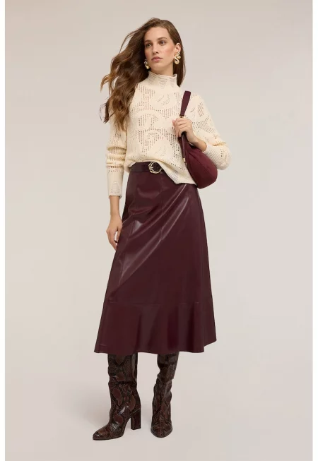 Миди пола от еко кожа