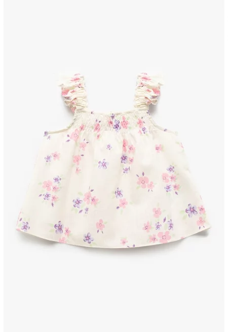 Памучен флорален топ