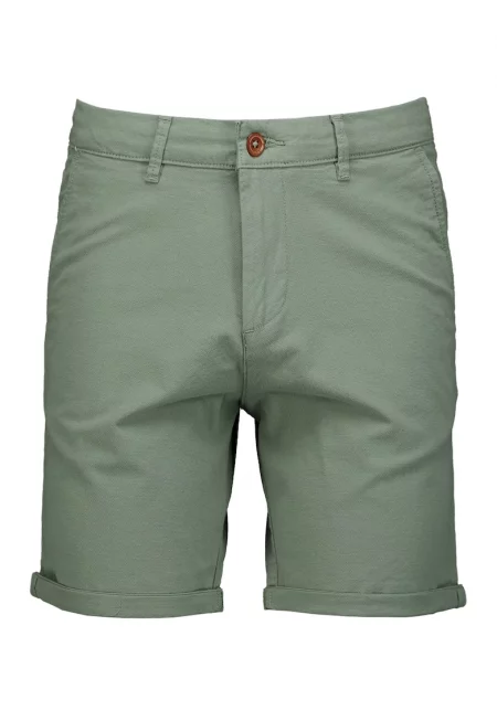 Памучен къс панталон със скосени джобове - Светлозелен