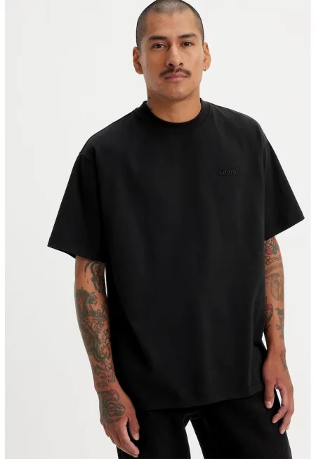 Памучна тениска Red Tab™ със свободна кройка - Черен