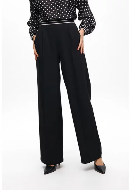 Панталон с широк крачол - Черен