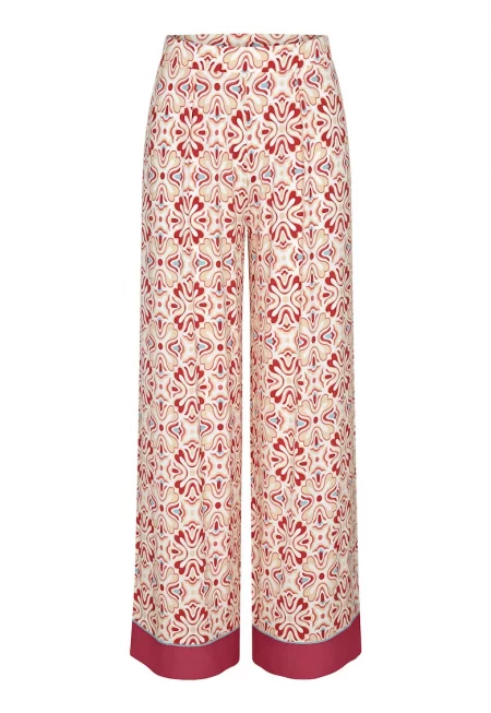 Пижамен панталон - -10222614 0032 - червен - 94% модал - 6% еластан