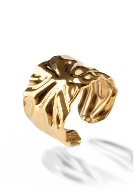 Пръстен от неръждаема стомана с покритие от 18K злато