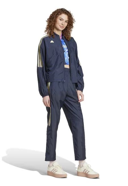 Прав панталон Tiro с цепки с цип - Тъмносин/Бледожълт