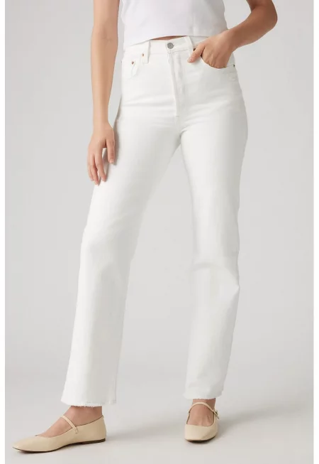 Прави дънки Ribcage - Бял