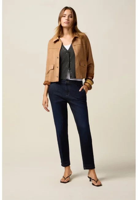 Прави дънки с ниска талия - Ултрамарин синьо