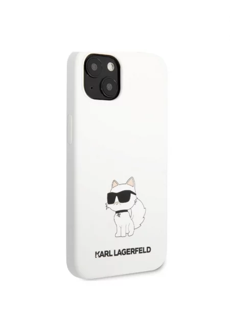 Предпазен калъф Choupette NFT  течен силикон за iPhone 13 - Бял