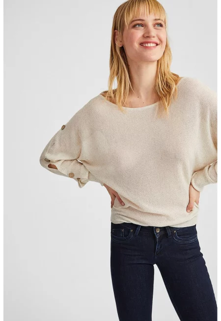 Пуловер с деколте тип лодка