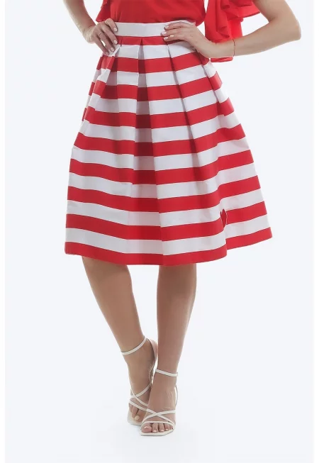 Раирана пола - Бял/Аленочервен