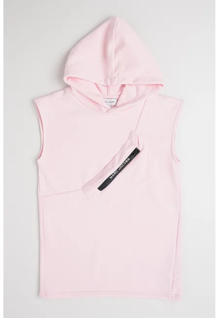 Рокля без ръкави - Пастелнорозов