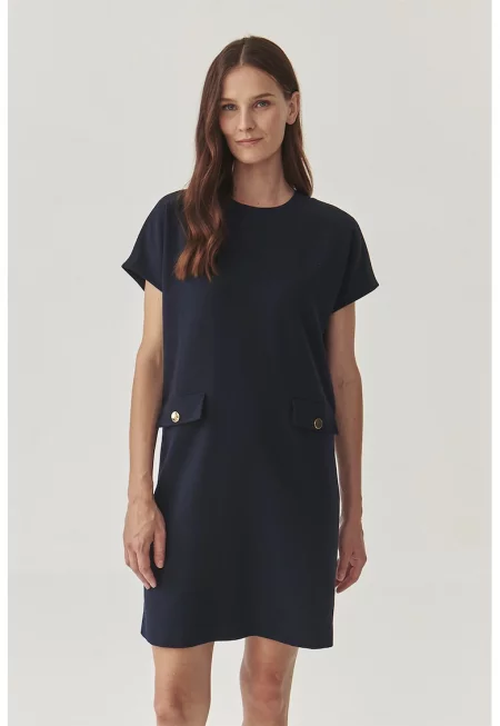 Рокля Menirko с декоративни джобове - Ултрамарин синьо