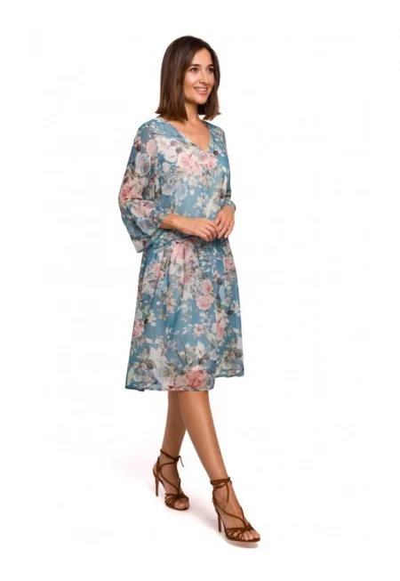 Шифонена рокля с паднала талия - модел 4