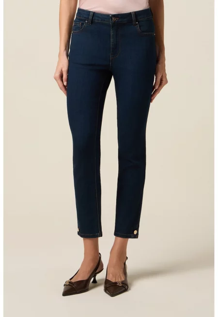 Скъсени скини дънки - Ултрамарин синьо