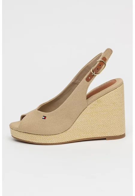 Скосени сандали Flag с отворена пета - Бежов