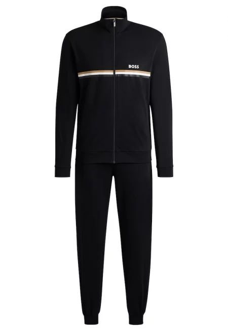 Спортен екип с памук с лого - Черен