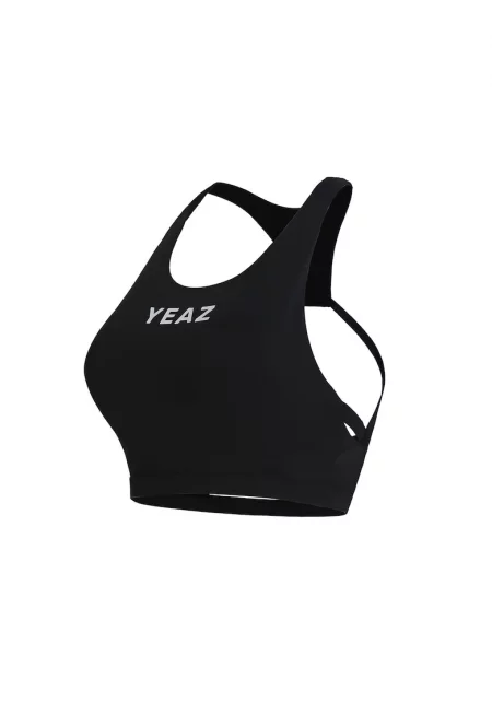 Спортен топ Myth с изрязан гръб - Черен