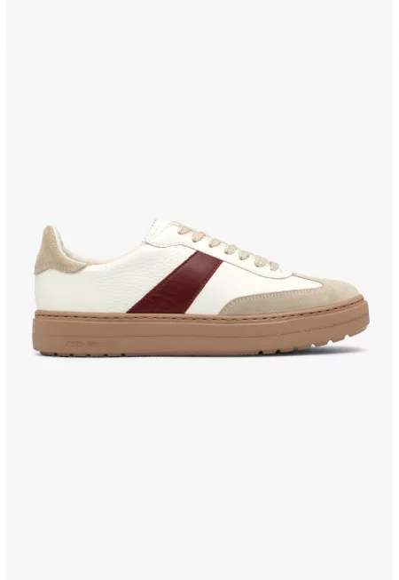 Спортни обувки Nora от велур с кожа - Бежов/Крем