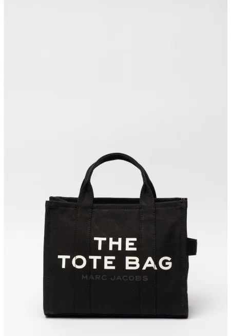 Средноголяма шопинг чанта The Canvas - Бял/Черен - 27x33x15