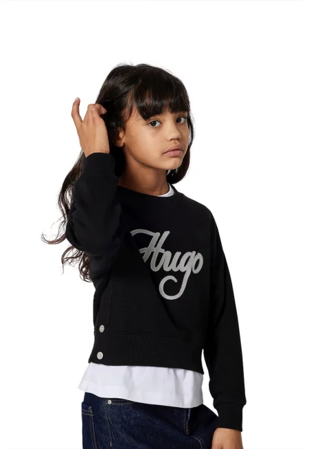 Суитшърт с лого - Бял/Черен