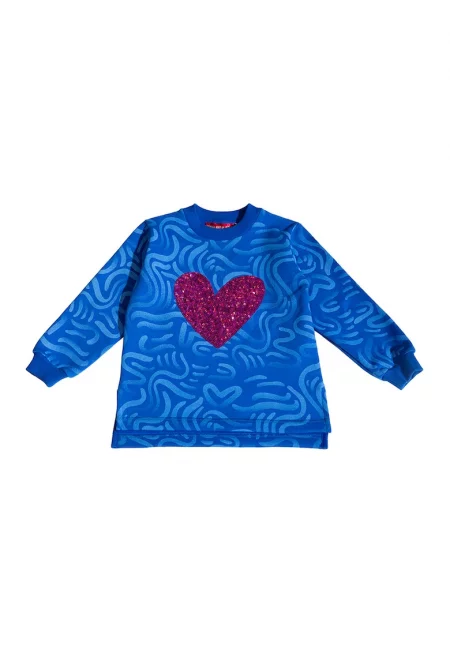 Суитшърт с овално деколте и дълги ръкави